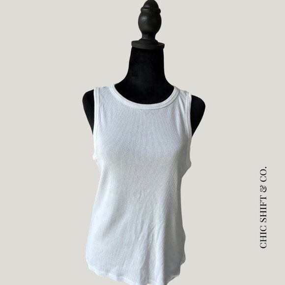 J Crew Factory | Sleeveless Tank | White | L - Picture 1 of 5